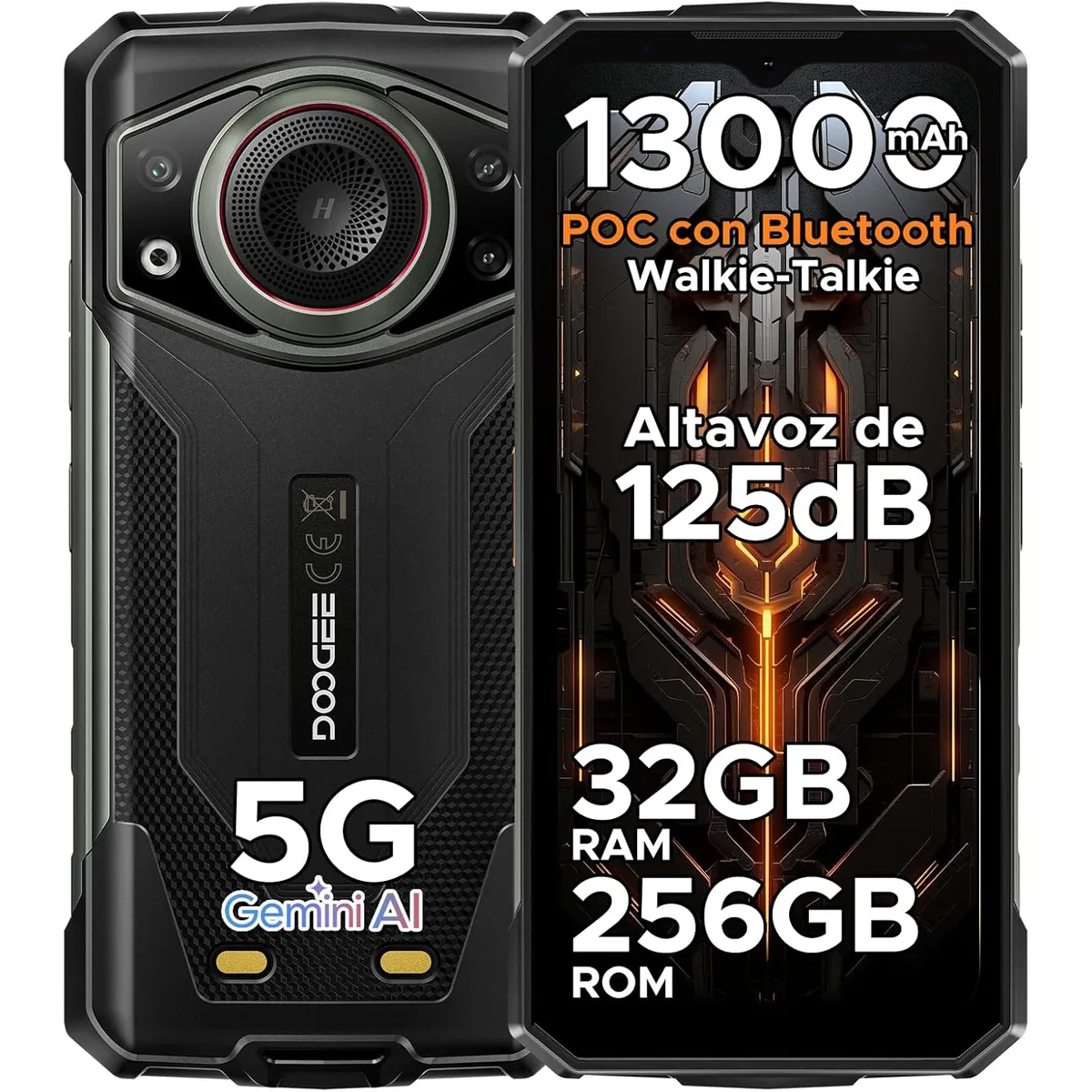 DOOGEE - DOOGEE Fire7 Ultra 5G Celular 32GB+256GB Android 15 Smartphone