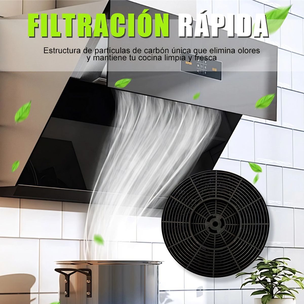 GENERICO - Filtro Carbón Campana Extractora Purificación Cocina Hogar