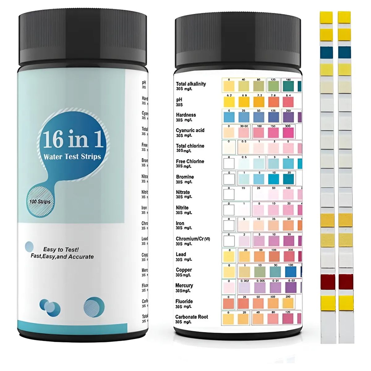 GENERICO - Kit Completo De Prueba De Agua Potable 16 En 1(100 Unidades) Blanco