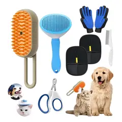 KUANGYE - Kit 8 Cepillo Deslanador Gato Perro Peine Mascota Masajeador
