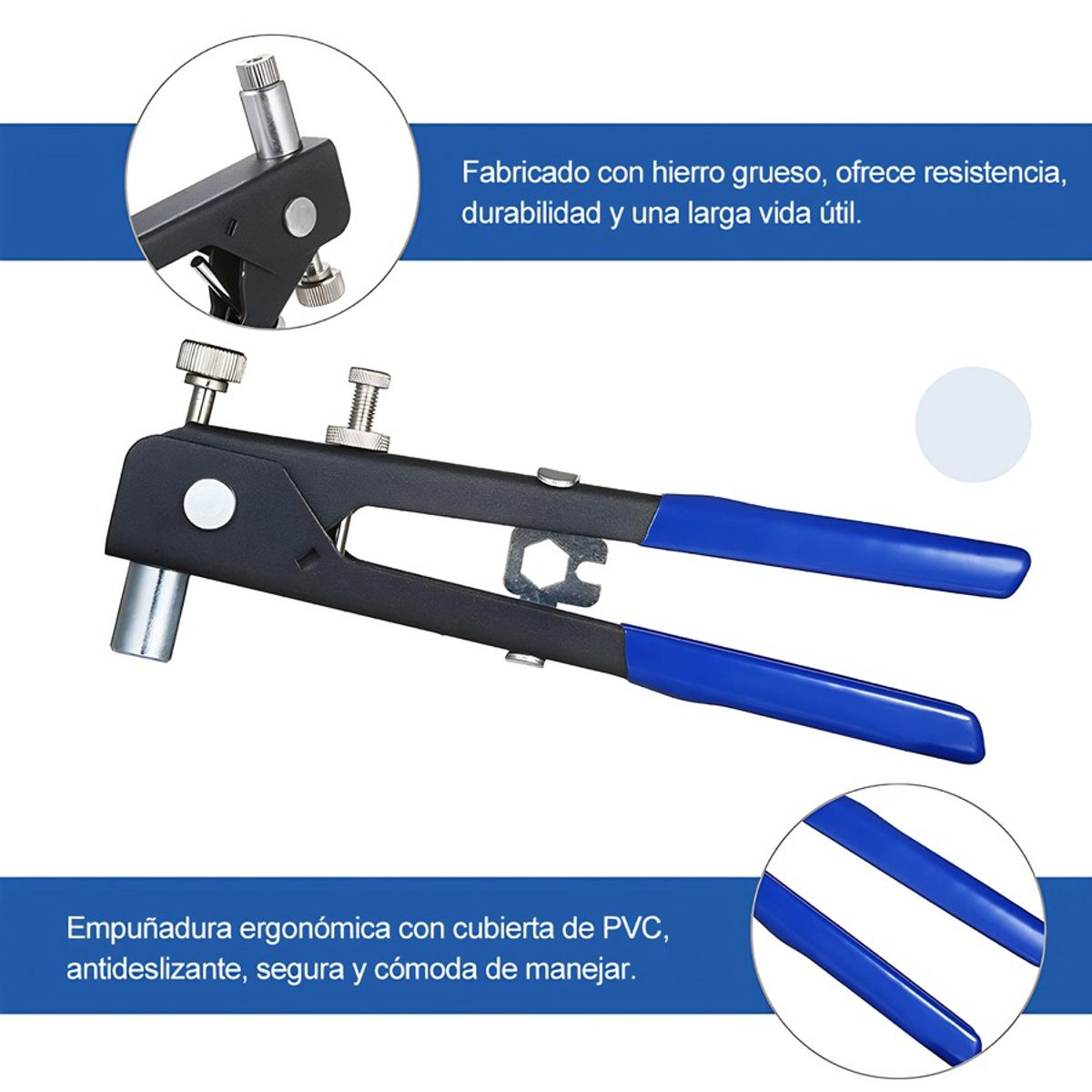 GENERICO - Kit Remachadora Tuerca Piezas M3 A M8 Remache Ciego 106pcs