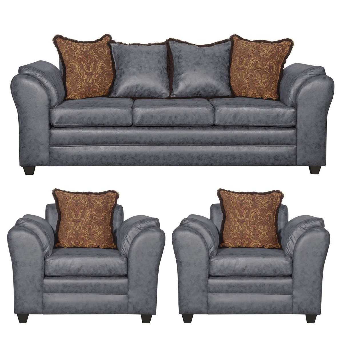 BLACK FACTORY - Juego de Living 3 1 1 Aconcagua Gris