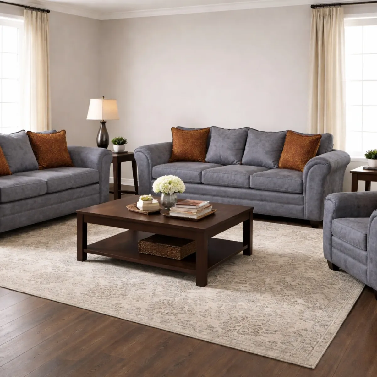 BLACK FACTORY - Juego de Living 3 2 1 Aconcagua Gris