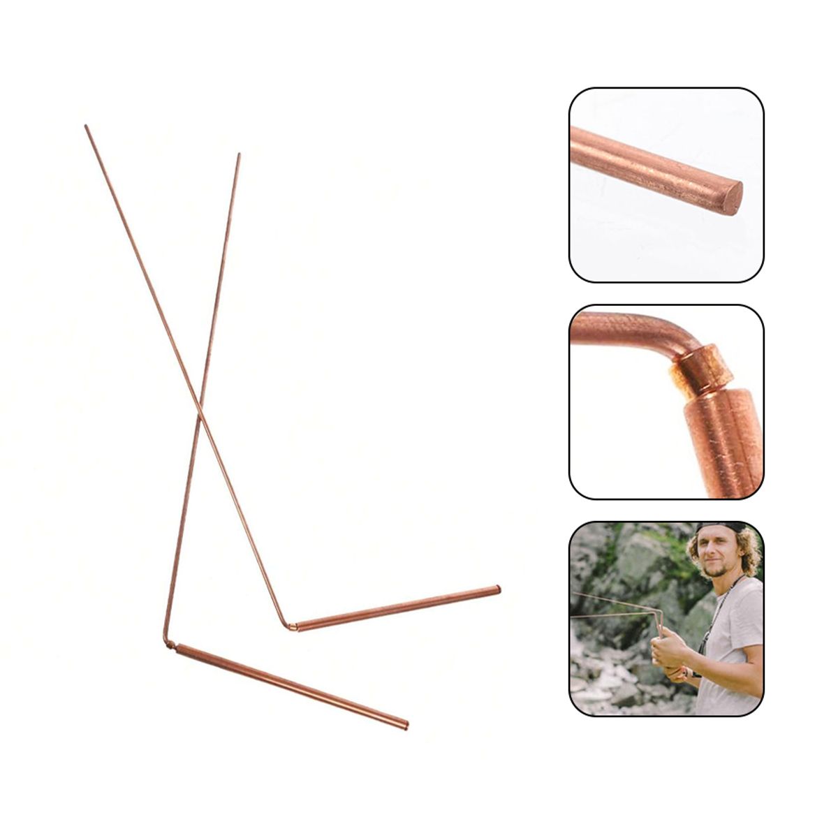 GENERICO - Profesional Varillas De Radiestesia Metal En Forma DeL 2pack