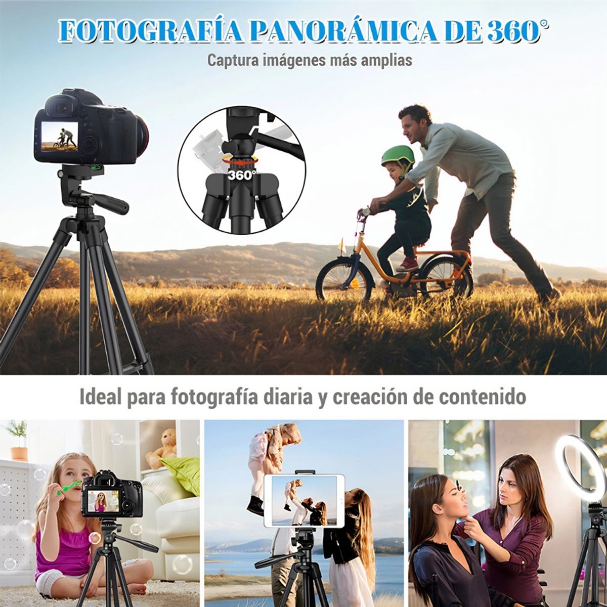 GENERICO - Trípode Profesional Para Celular Cámara Portátil Escalable