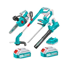 TOTAL TOOLS - Motosierra+ Cortasetos+ Soplador+ Orilladora 20v Total