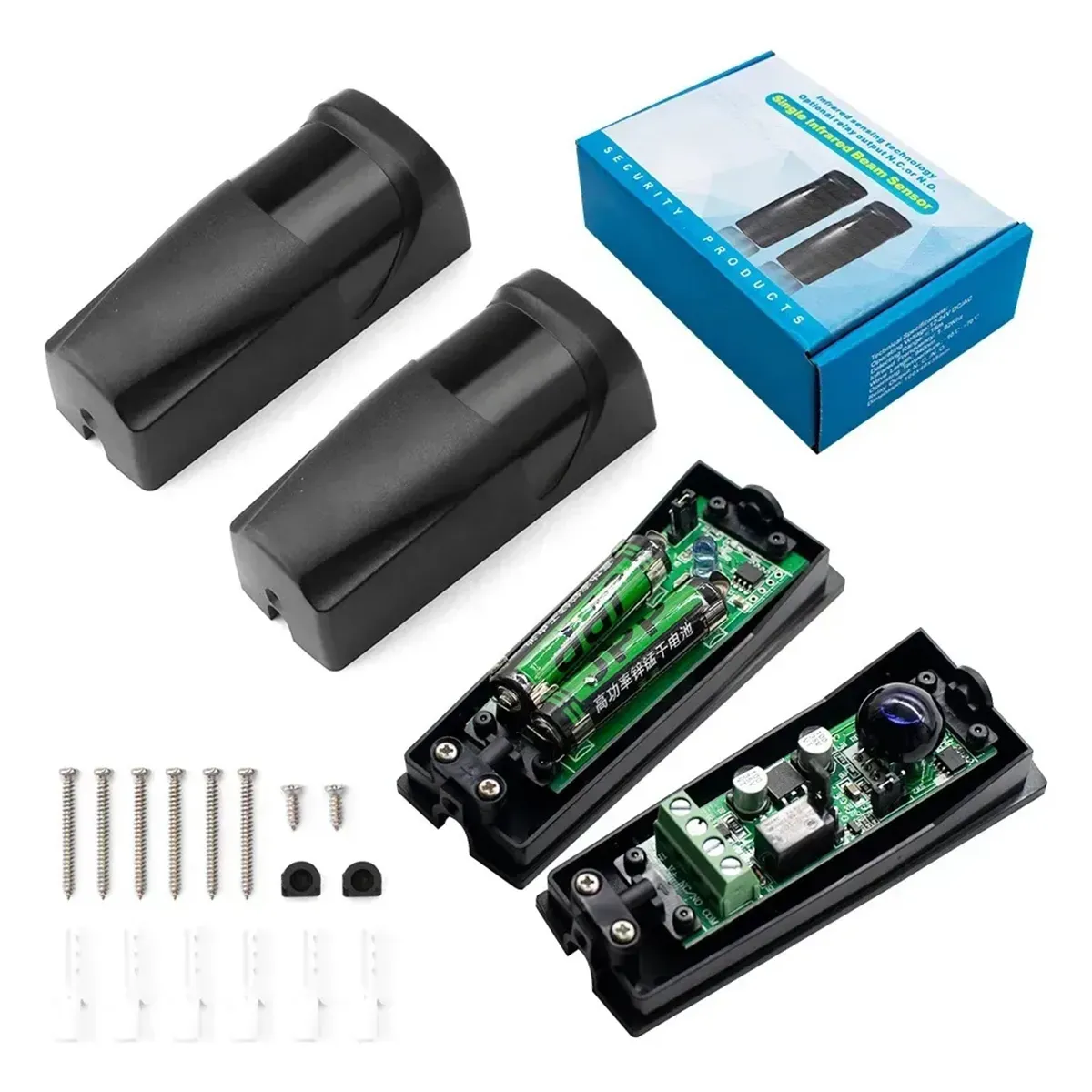 GENERICO - Fotocelda Para Portón Con Receptor Inalambrico Negro