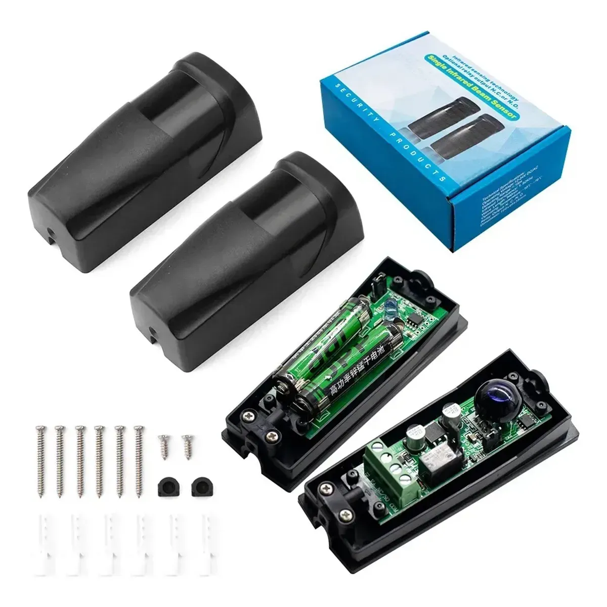 GENERICO - Fotocelda Para Portón Con Receptor Inalambrico Negro