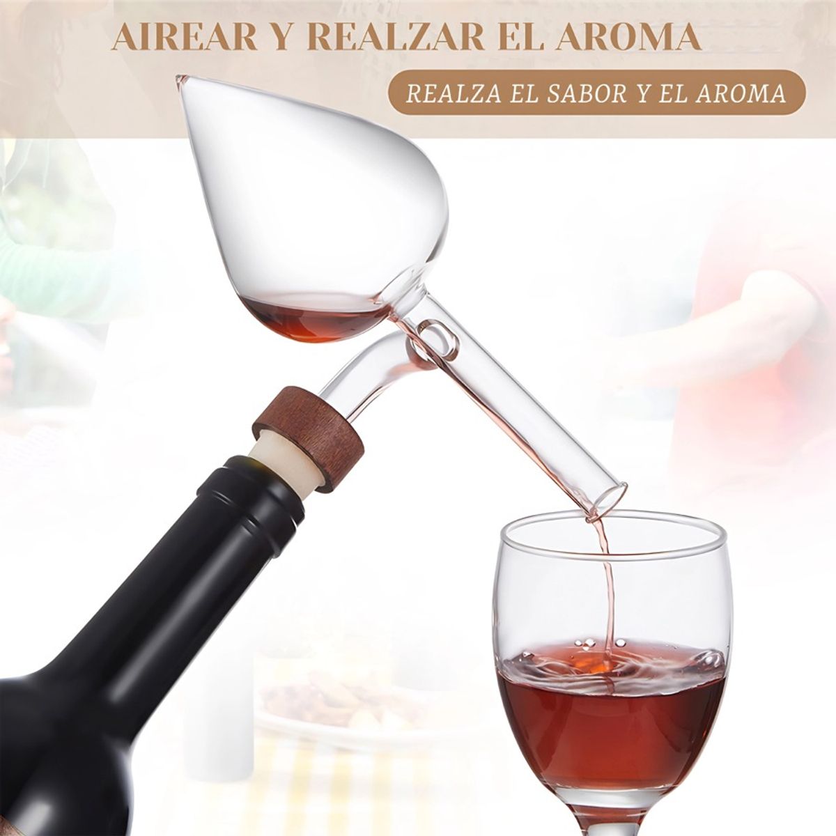 GENERICO - Aireador De Vinos Vertedor De Vino En Forma De Melocotón