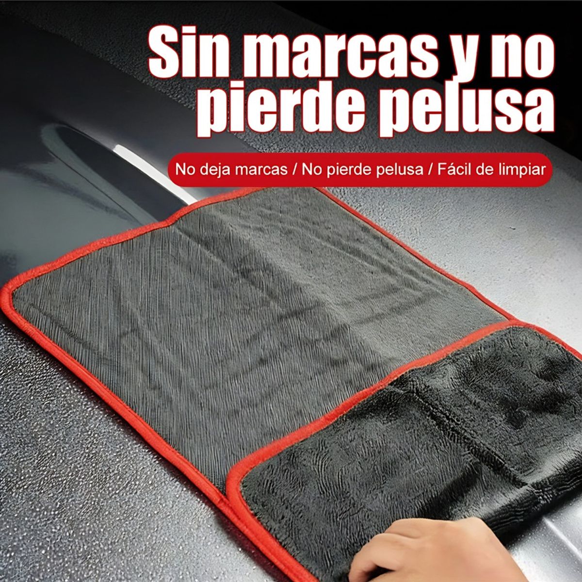 GENERICO - Toalla Microfibra Auto 70x90cm 600 Gsm Gris De Dos Caras