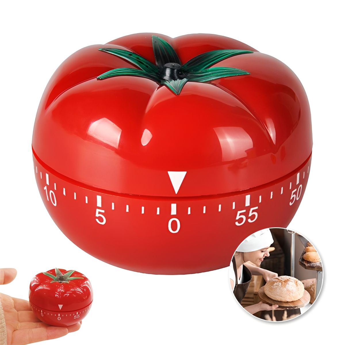 GENERICO - Temporizador Timer Cocina 60 Minuto Despertador Lindo Tomate