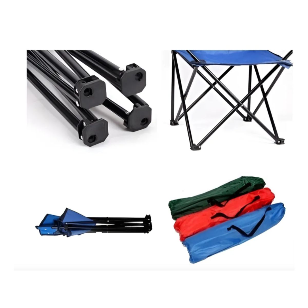 GENERICO - Pack x4 Silla Plegable Y Portátil Para Campamento  Playa Colores Variados