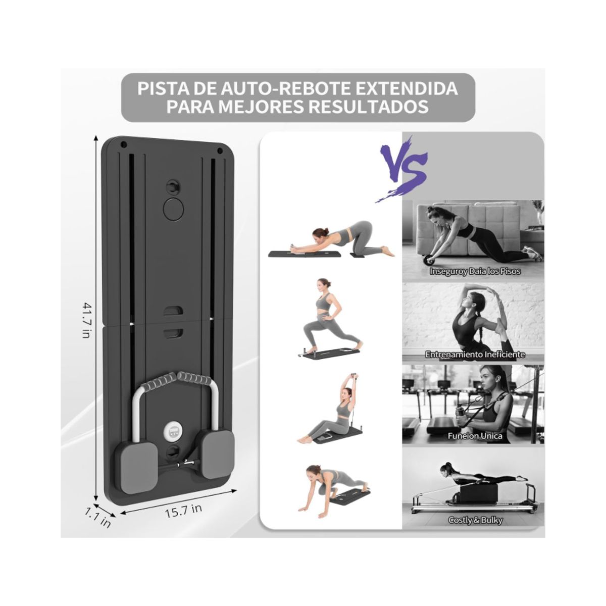 GENERICO - Tabla De Pilates Set De Pilates Reformer Multiusos Color Negro