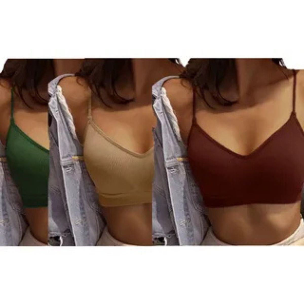 LOOK SHOP - Pack 3 Sostén Peto. Top Ajustable Elasticado 999