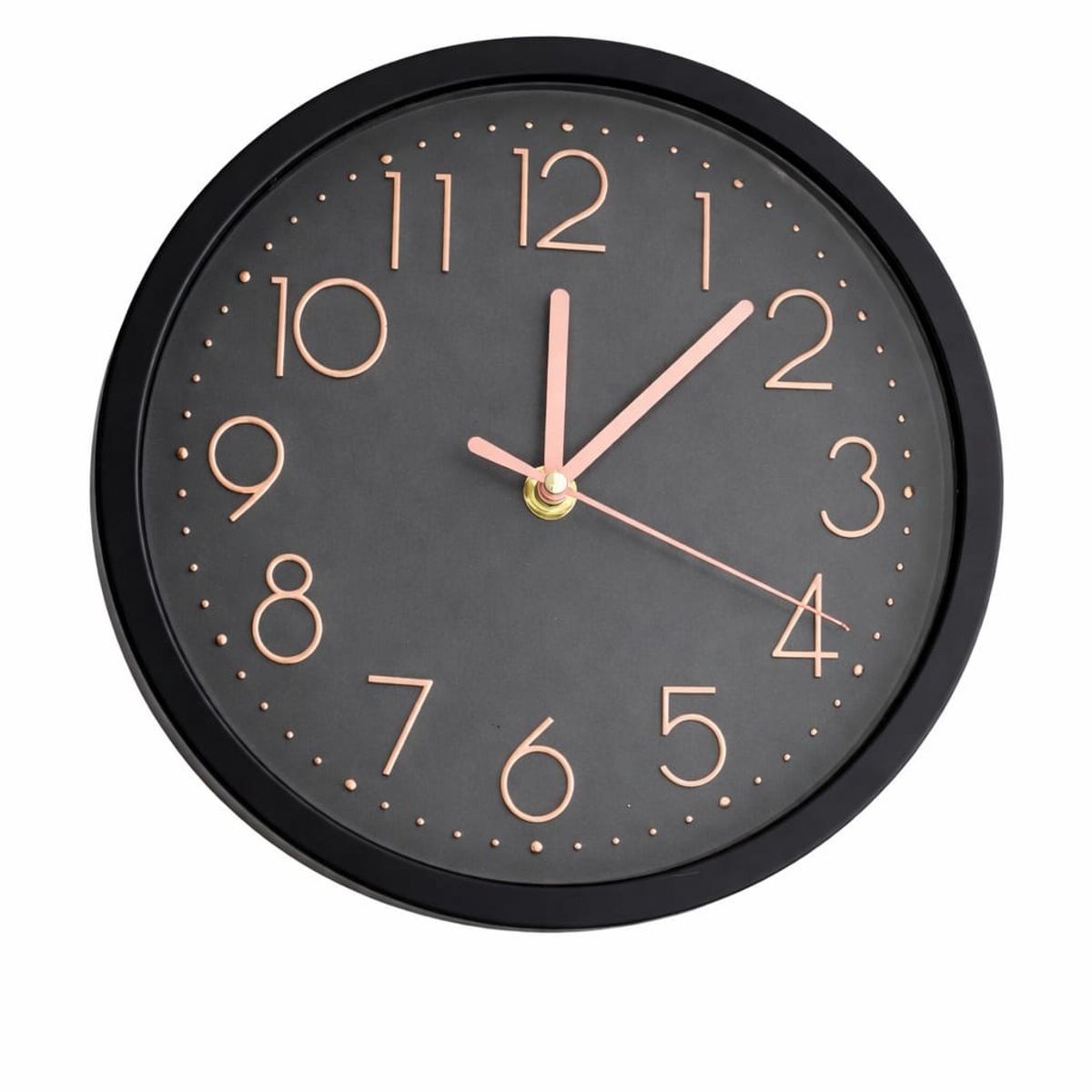 GENERICO - Reloj de Pared Negro Redondo Moderno