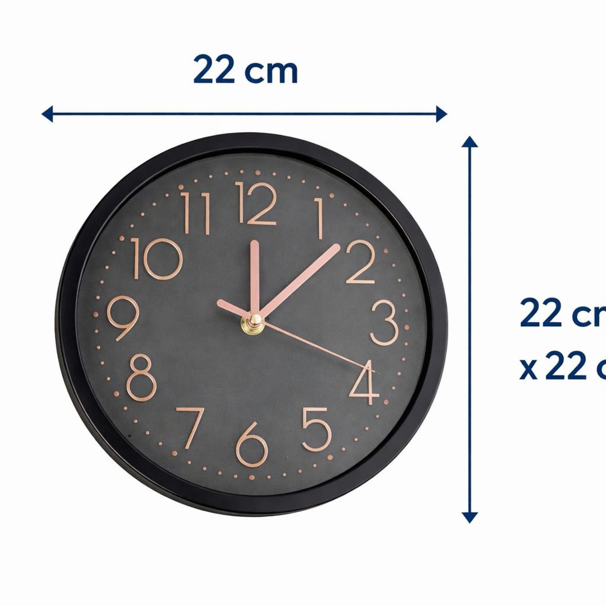 GENERICO - Reloj de Pared Negro Redondo Moderno