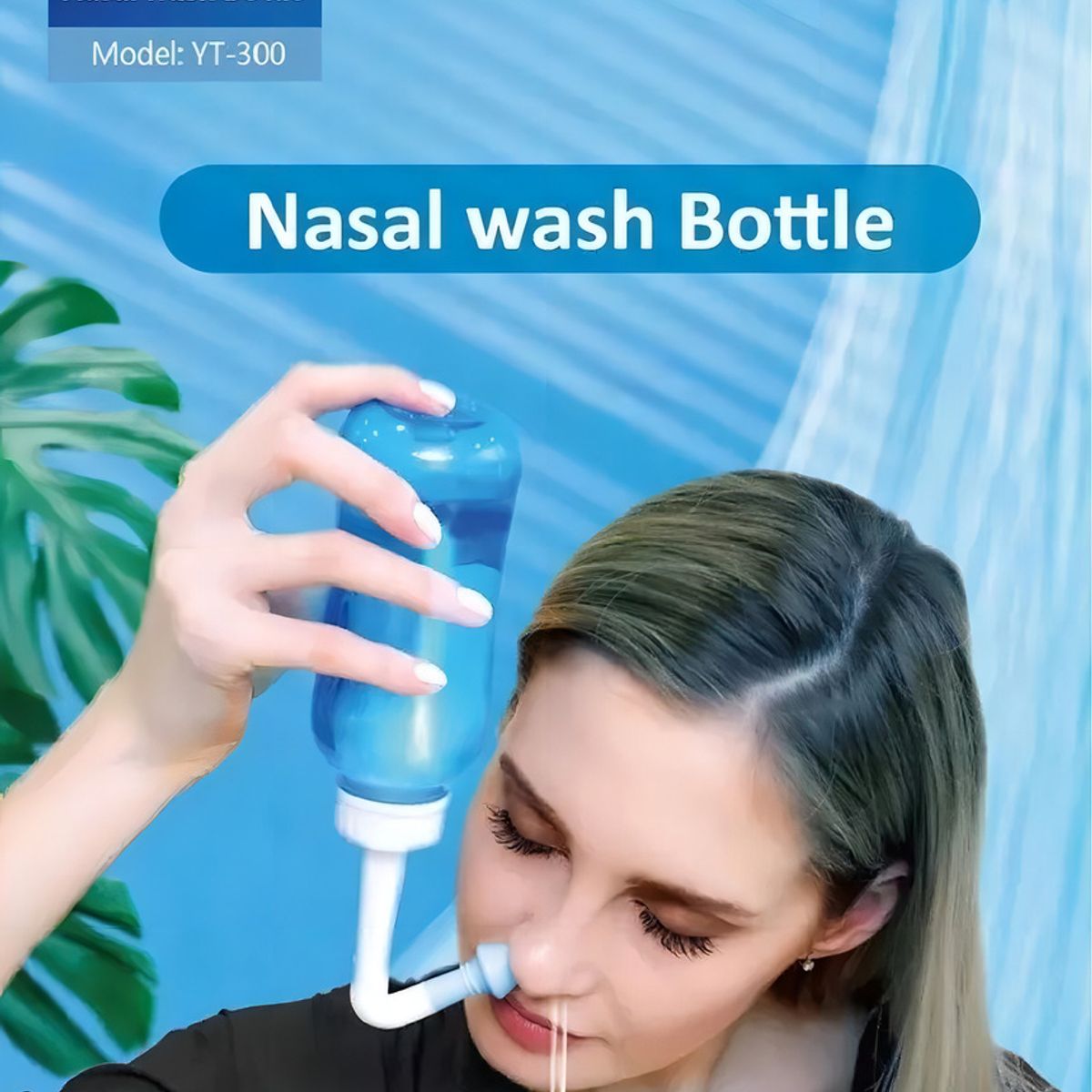 GENERICO - Irrigador Limpiador Nasal Rinitis Lavado Sinusitis 300ml Color Azul