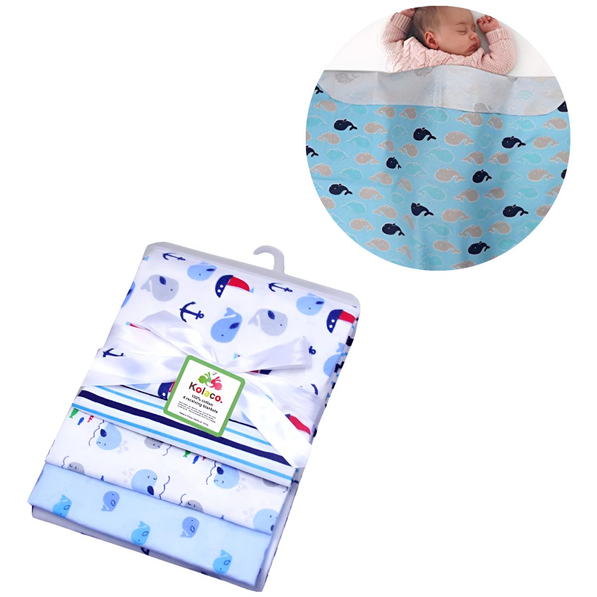 GENERICO - Pack 4 Tutos Pañales Bebe Tela Estampados Mantas Algodon