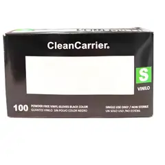 CLEANCARRIER - Guantes Vinilo Negro Sin Polvo 100uds Estilo Y Bioseguridad Talla S