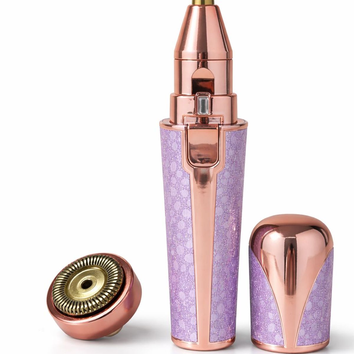 TASBEL - Depiladora Facial Recargable USB 2en1 Cejas Bozo Mujer Indolora Rosa Dorada Variado