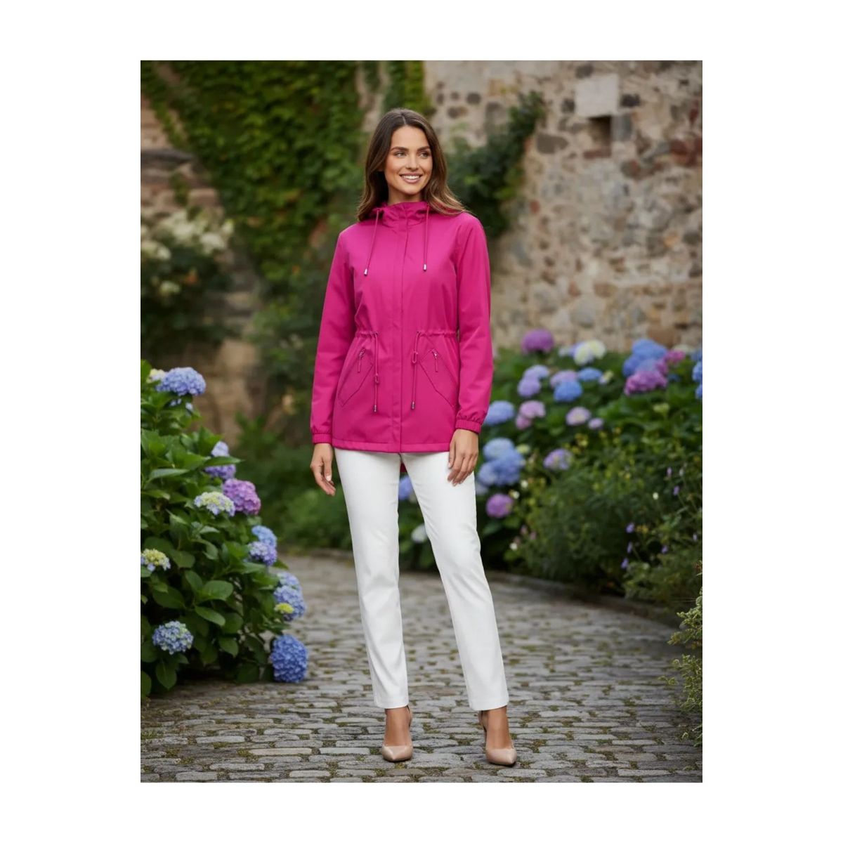 LOOK SHOP - Corta Viento Mujer Parka Liviana Premium Chaqueta Gorro Impe H2