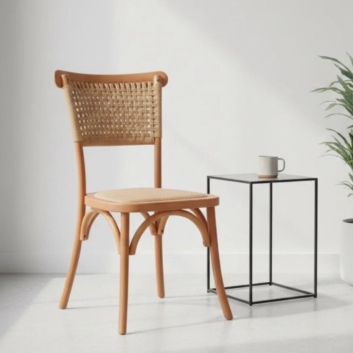 PANDALINO - Pack 4 Sillas Tango Wood - Rattan & Cuerda