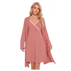 LOOK SHOP - Conjunto Camisa Dormir Más Bata Mujer. Calidad Premium 263