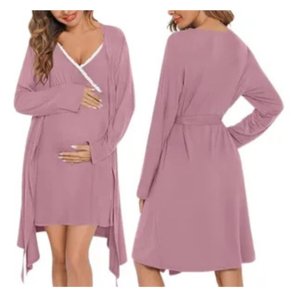 LOOK SHOP - Conjunto Camisa Dormir Más Bata Mujer. Calidad Premium 263