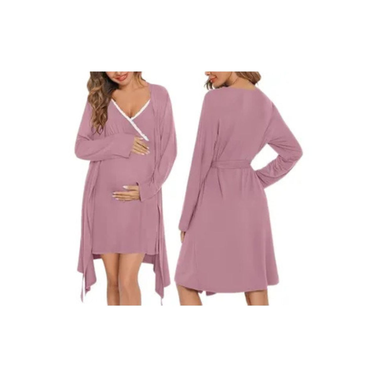 LOOK SHOP - Conjunto Camisa Dormir Más Bata Mujer. Calidad Premium 263