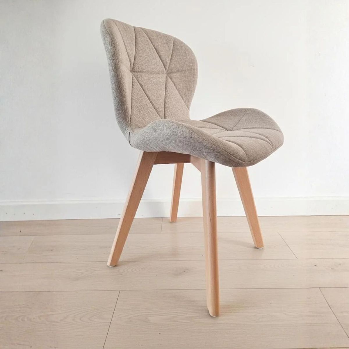 PANDALINO - Pack 4 Sillón Rubik Beige - Lino & Madera