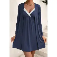 LOOK SHOP - Conjunto Camisa Dormir Más Bata Mujer. Calidad Premium 263