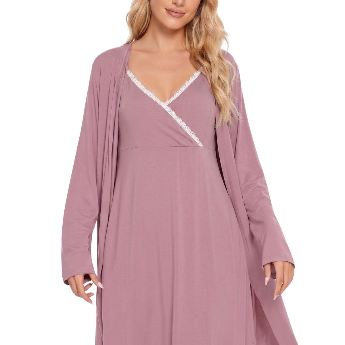 LOOK SHOP - Conjunto Camisa Dormir Más Bata Mujer. Calidad Premium 263