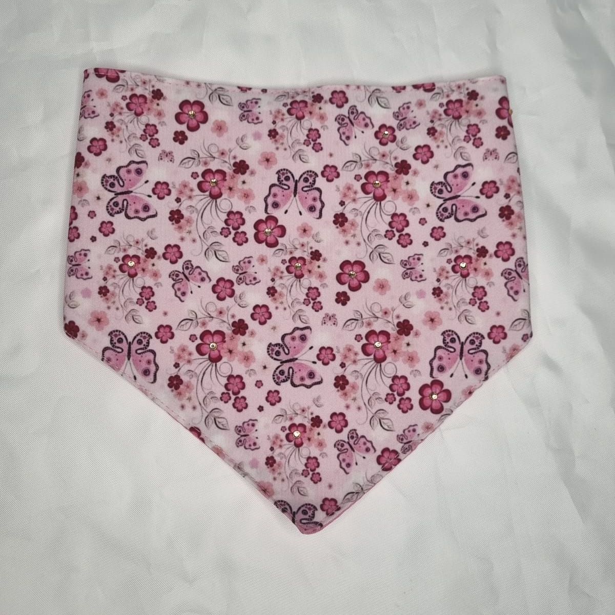 EL MUNDO DE EMMA - Bandana mascota mariposas y flores talla XXS