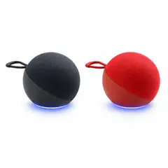TASBEL - Parlante Bluetooth Portatil Redondo LED RGB Recargable USB Compacto Variado Colores