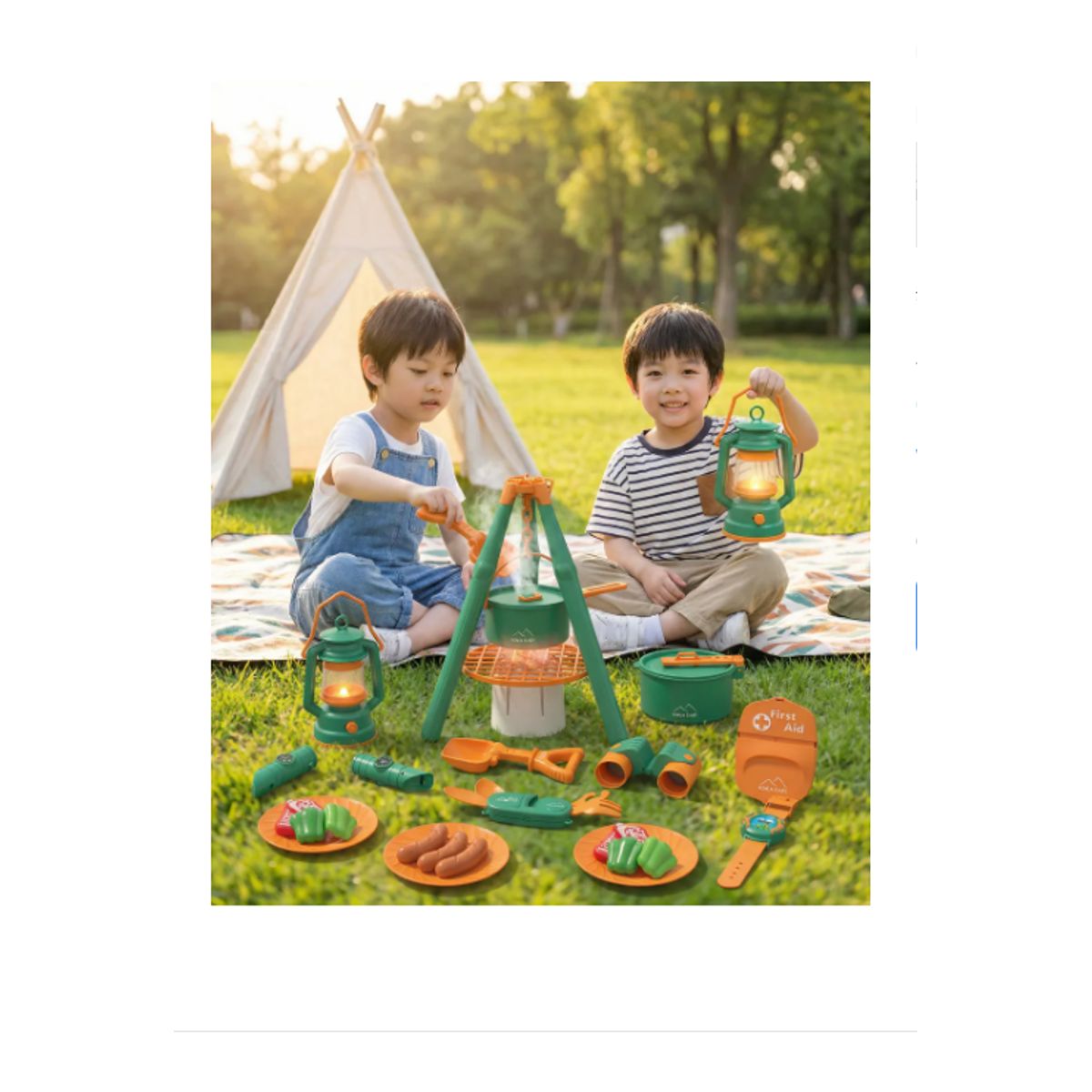 GENERICO - Set Camping Infantil Con Linterna Brujula Comedor