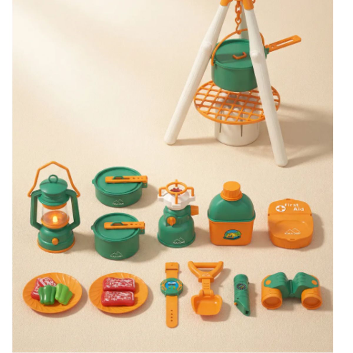 GENERICO - Set Camping Infantil Con Linterna Brujula Comedor