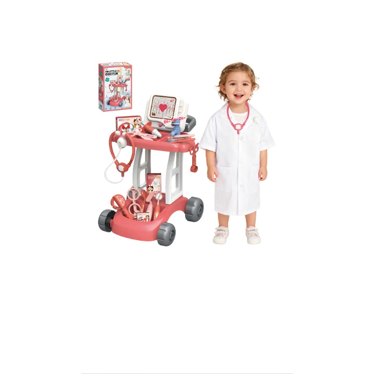 GENERICO - Juguete Carrito Médico Juego Doctor Niños Luz Agua 14 Piezas