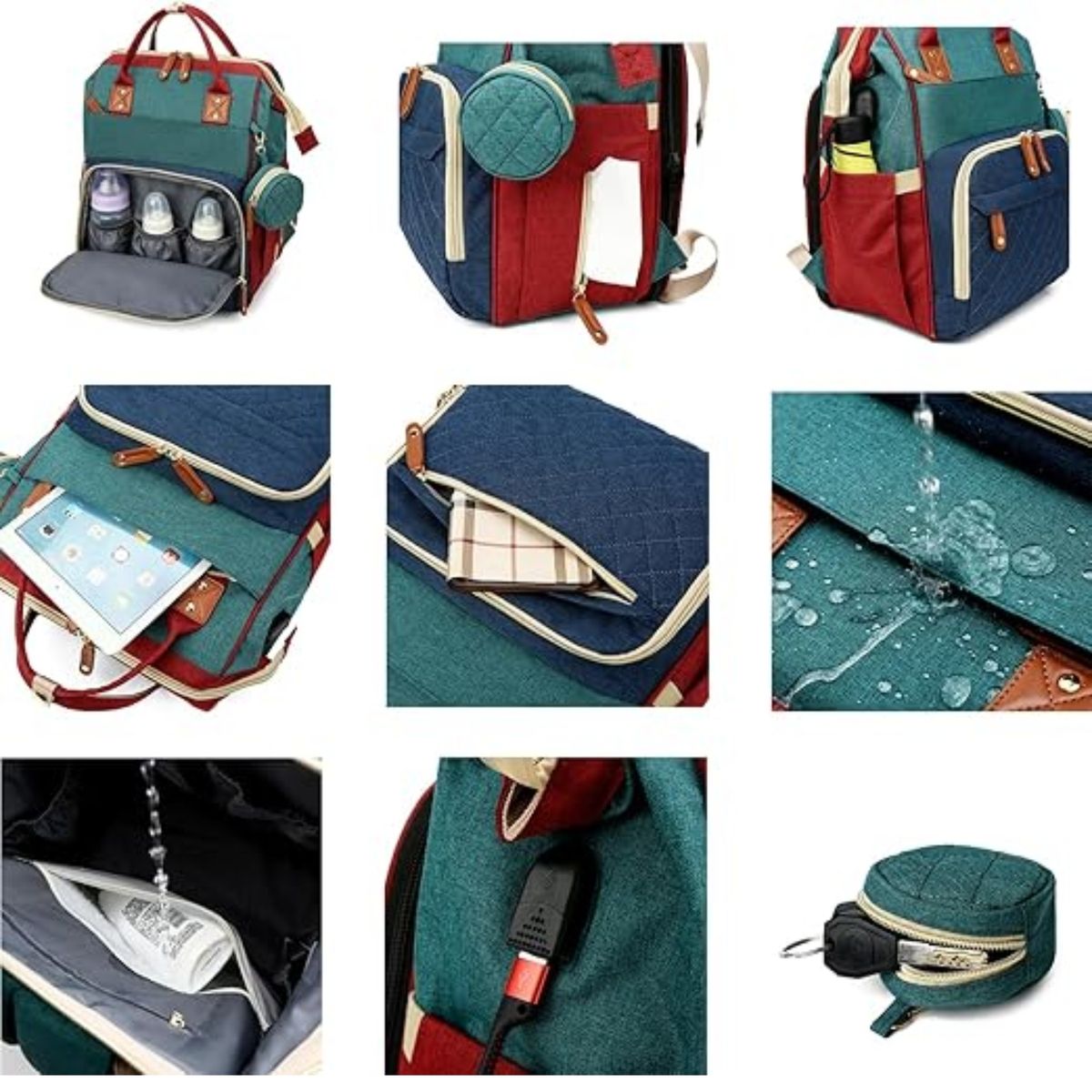 CRUSEC - Mochila Pañalera Bolso Maternal Mudador Infantil Para Bebe