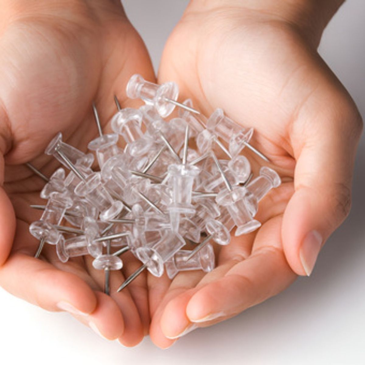 GENERICO - Pack 50 Chinchetas Push Pin Transparentes Pizarras Corcho Transparente