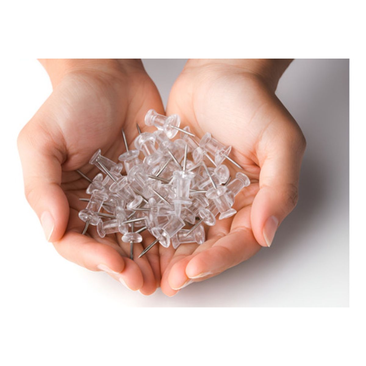 GENERICO - Pack 50 Chinchetas Push Pin Transparentes Pizarras Corcho Transparente
