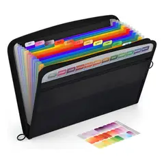 GENERICO - 13 Carpetas De Administrador De Archivos Tipo Cremallera Negro