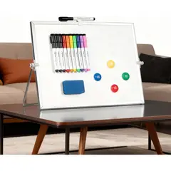 GENERICO - Pizarra Magnética Acrílica 30x40 Con 8 Plumones Y Borrador Blanco