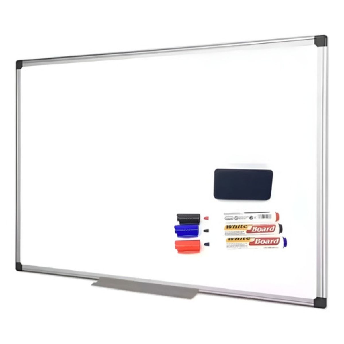 GENERICO - Pizarra Acrílica Blanca 60x90 Cm + Set 3 Plumones Y Borrador Blanco
