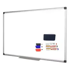 GENERICO - Pizarra Acrílica Blanca 60x90 Cm + Set 3 Plumones Y Borrador Blanco