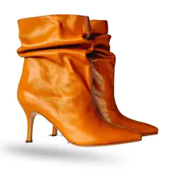 ANNY OUTFITS - Botín Áurea Camel Cuero legítimo.