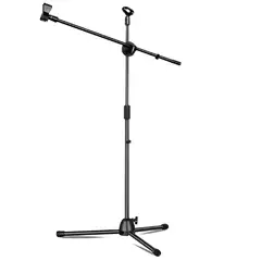 GENERICO - Atril Micrófono Soporte Pedestal Profesional Ajustable Negro