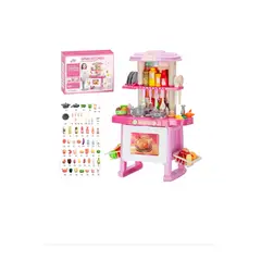 GENERICO - Cocina De Juguete Grande 69pcs Niños Vapor Luz Sonido 71cm