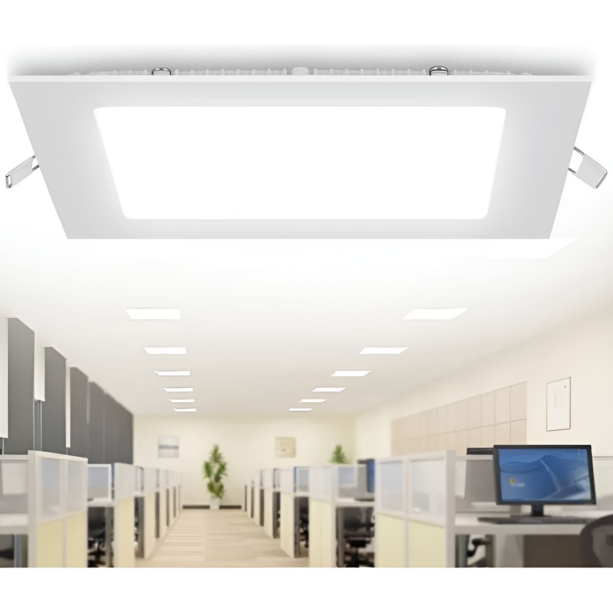 GENERICO - X10 Foco Panel Plafón Led 12w Embutido Cuadrado Luz Frio Blanco-003112