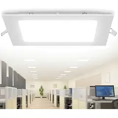 GENERICO - X10 Foco Panel Plafón Led 12w Embutido Cuadrado Luz Frio Blanco-003112