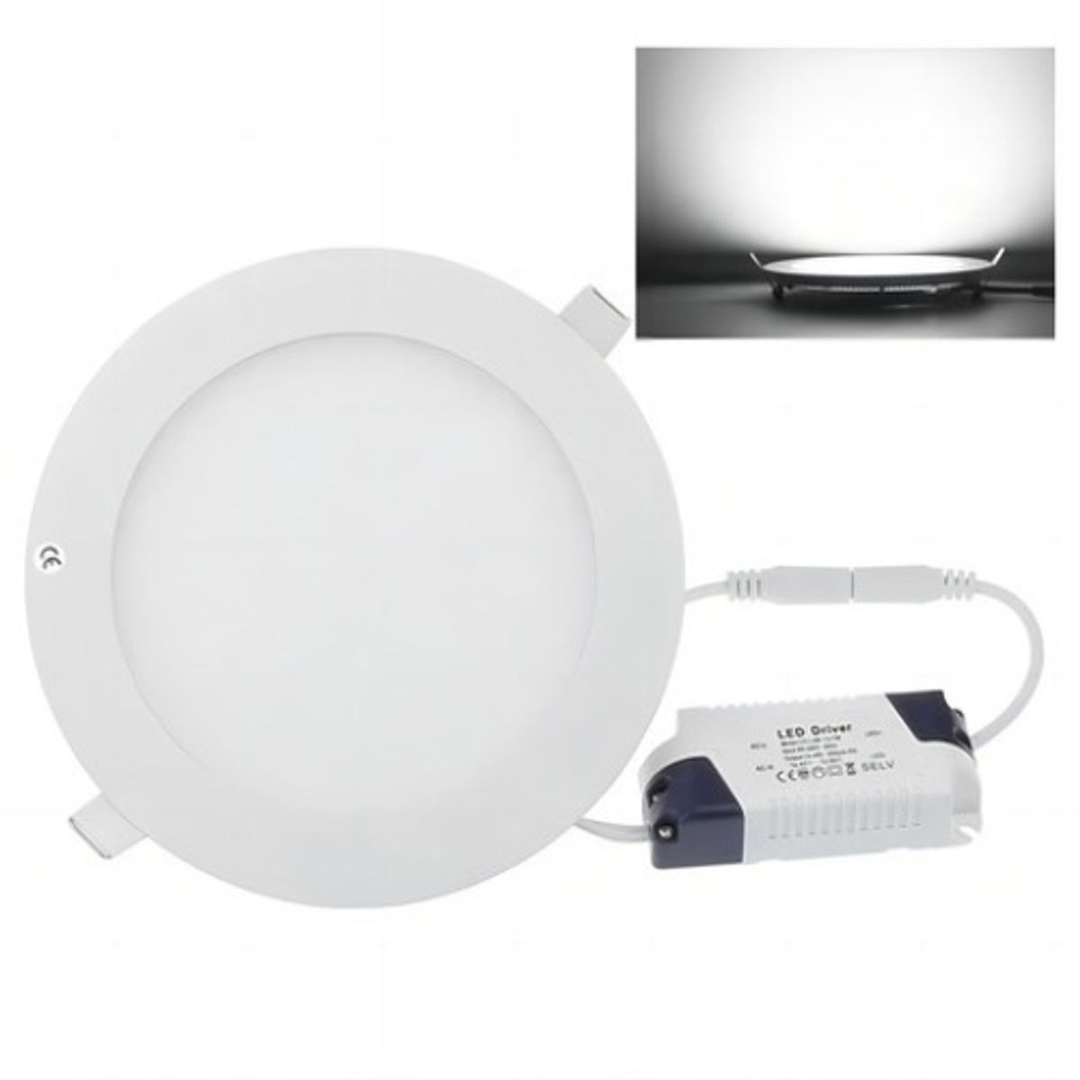 GENERICO - X10 Foco Panel Plafón Led 18w Embutido Redondo Luz Frío Blanco - 003020